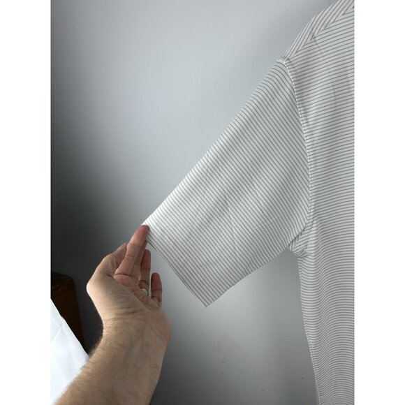 Onward Reserve Mens L Mizzou Tigers White Gray Stripe Polo Shirt New Missouri - Picture 5 of 10